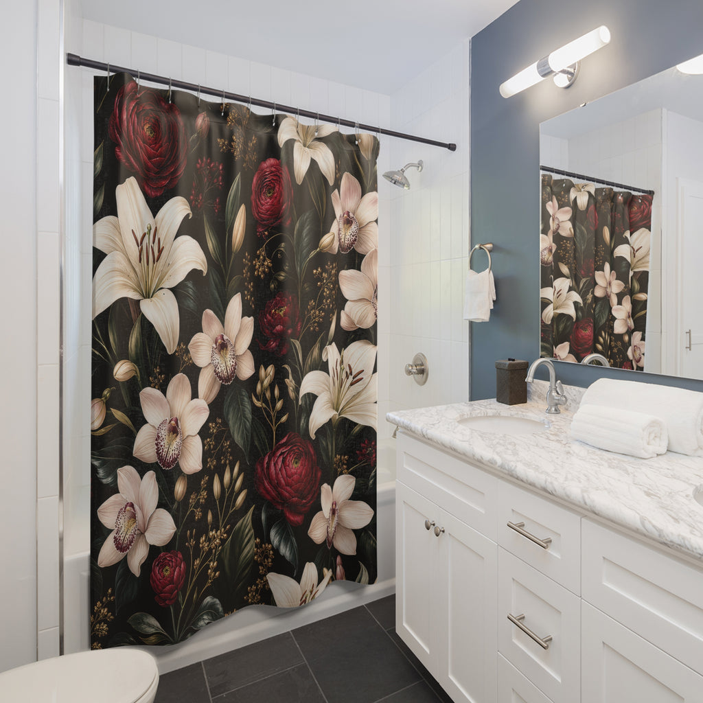 Dark Lily Shower Curtain
