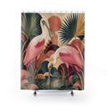 Art Deco Roseate Spoonbill Pair Shower Curtain