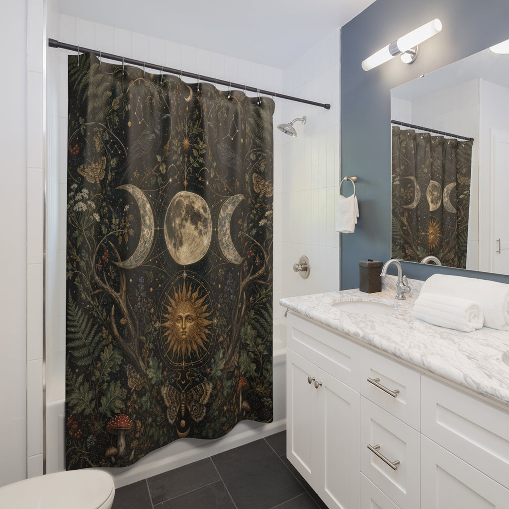 Pagan Shower Curtain: Triple Moon