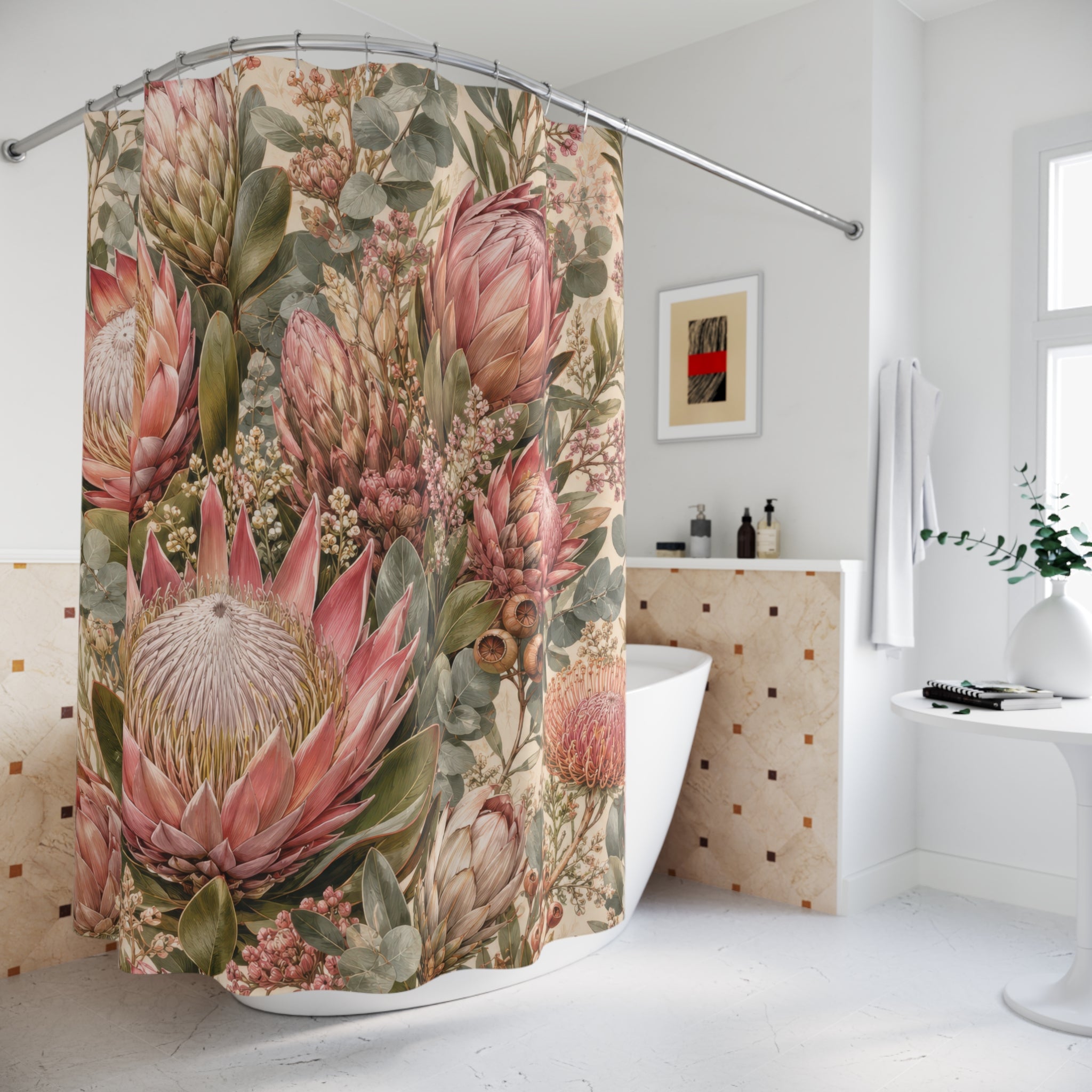 Protea Floral Botanical Shower Curtain