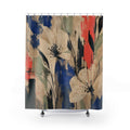 White Abstract Floral Shower Curtain
