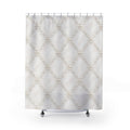 White Pearl Bead Lattice Shower Curtain