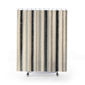 Gray Beige Dense Pinstripe Shower Curtain