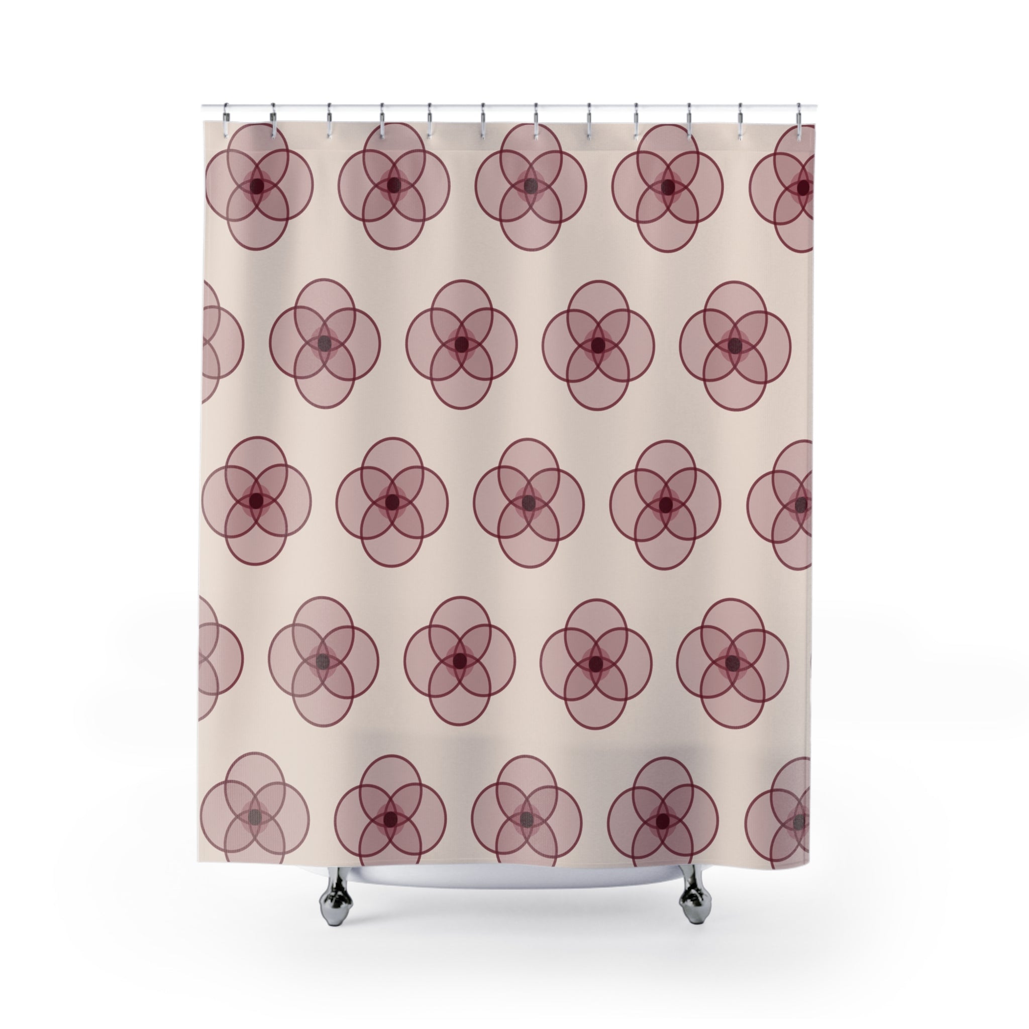 Burgundy Quatrefoil Shower Curtain