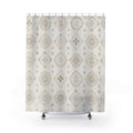 Off White Beige Medallion Shower Curtain