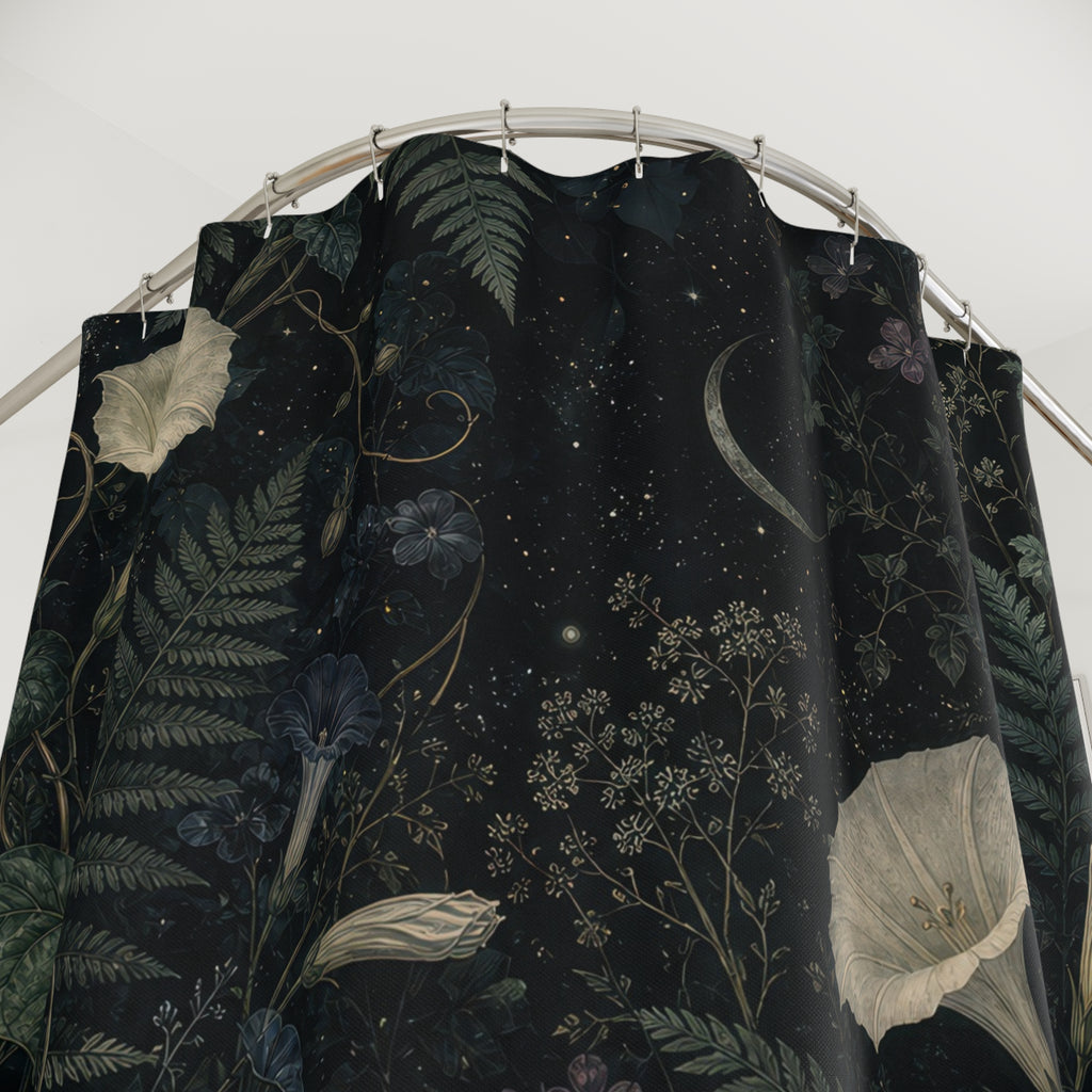 Dark Moon Garden Shower Curtain