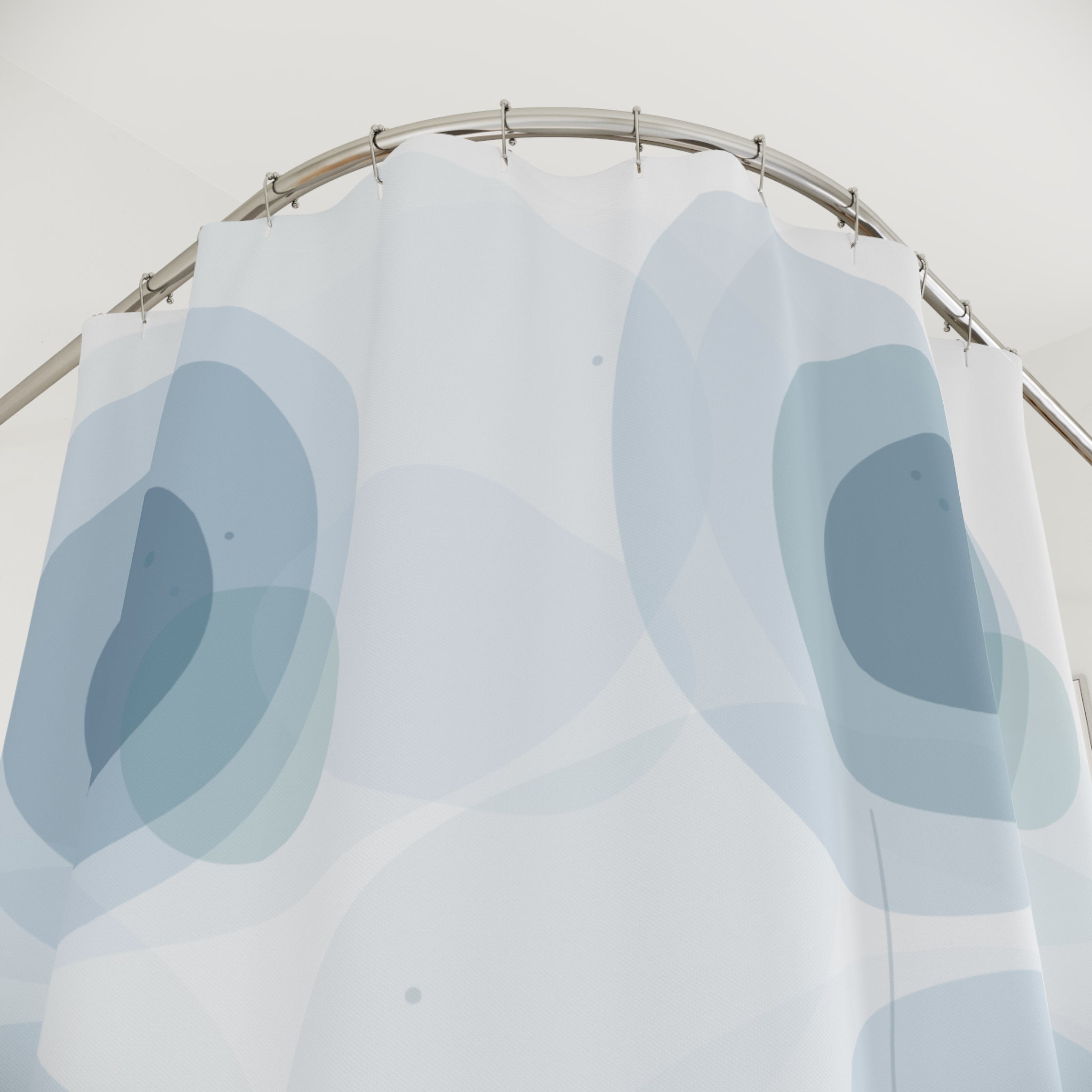 Blue Abstract Watercolor Shower Curtain – Teal Circle