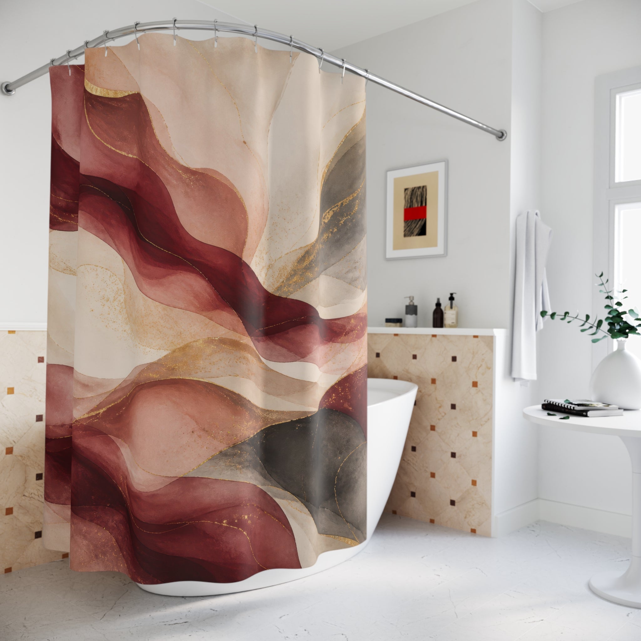 Elegant Abstract Marble Shower Curtain