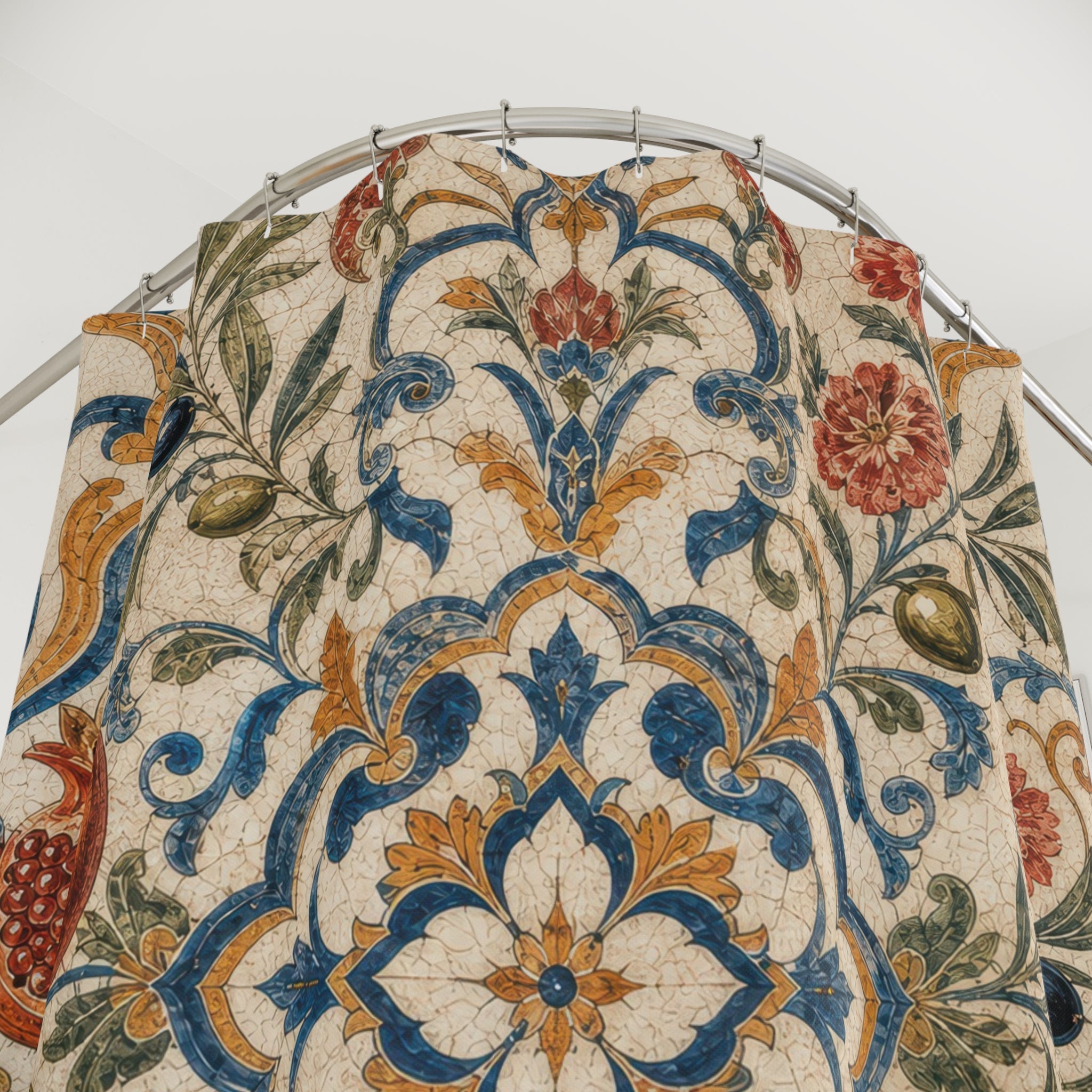 Mediterranean Tile Shower Curtain