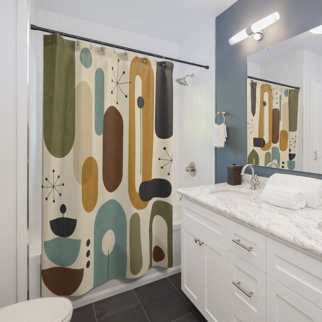 Mid Century Bauhaus Shower Curtain