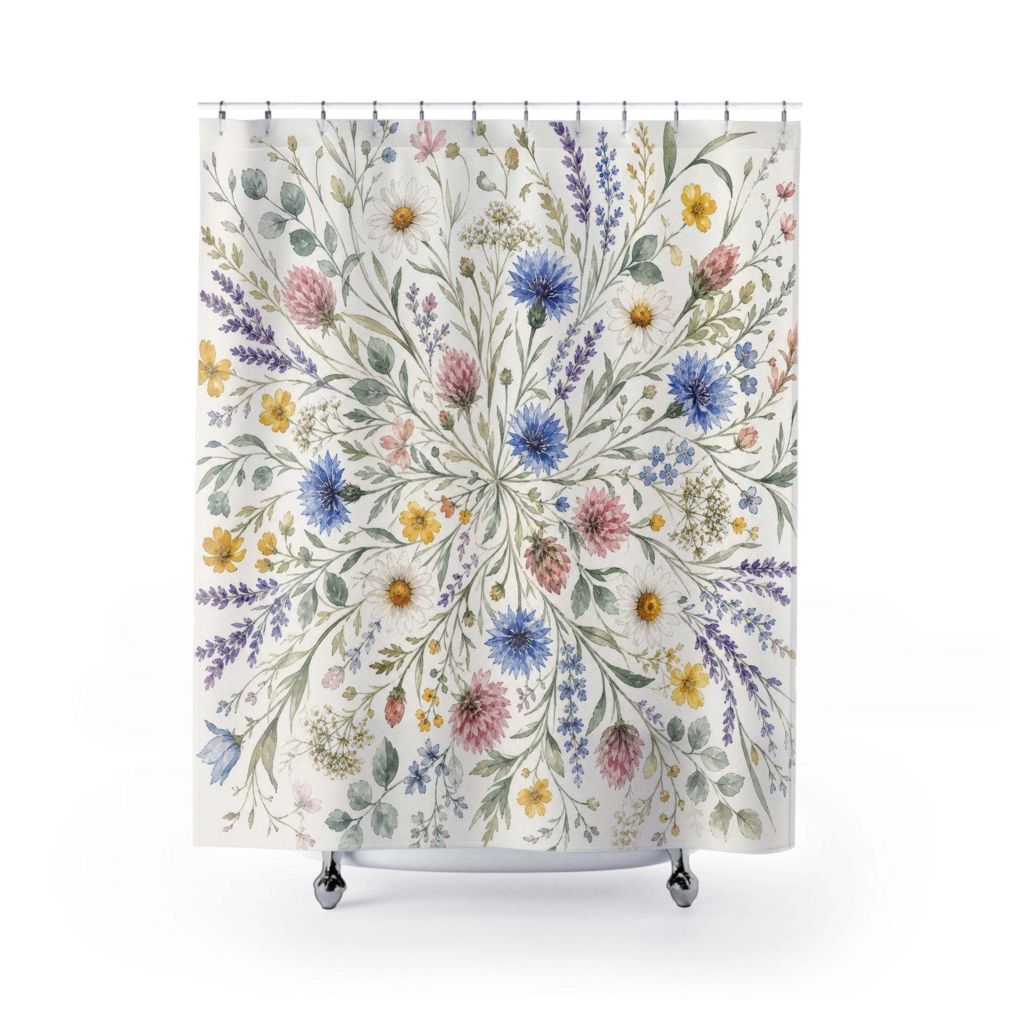 Round Botanical Bouquet Shower Curtain