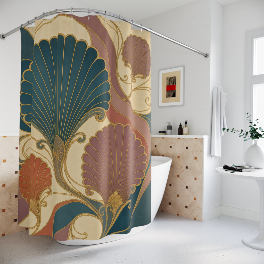 Art Nouveau Scallop Fan Shower Curtain