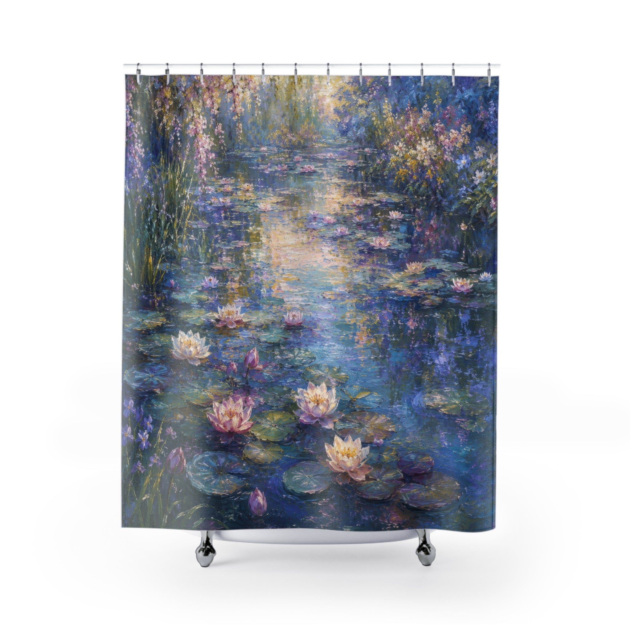 Impressionist Shower Curtain: Water Lily Pond