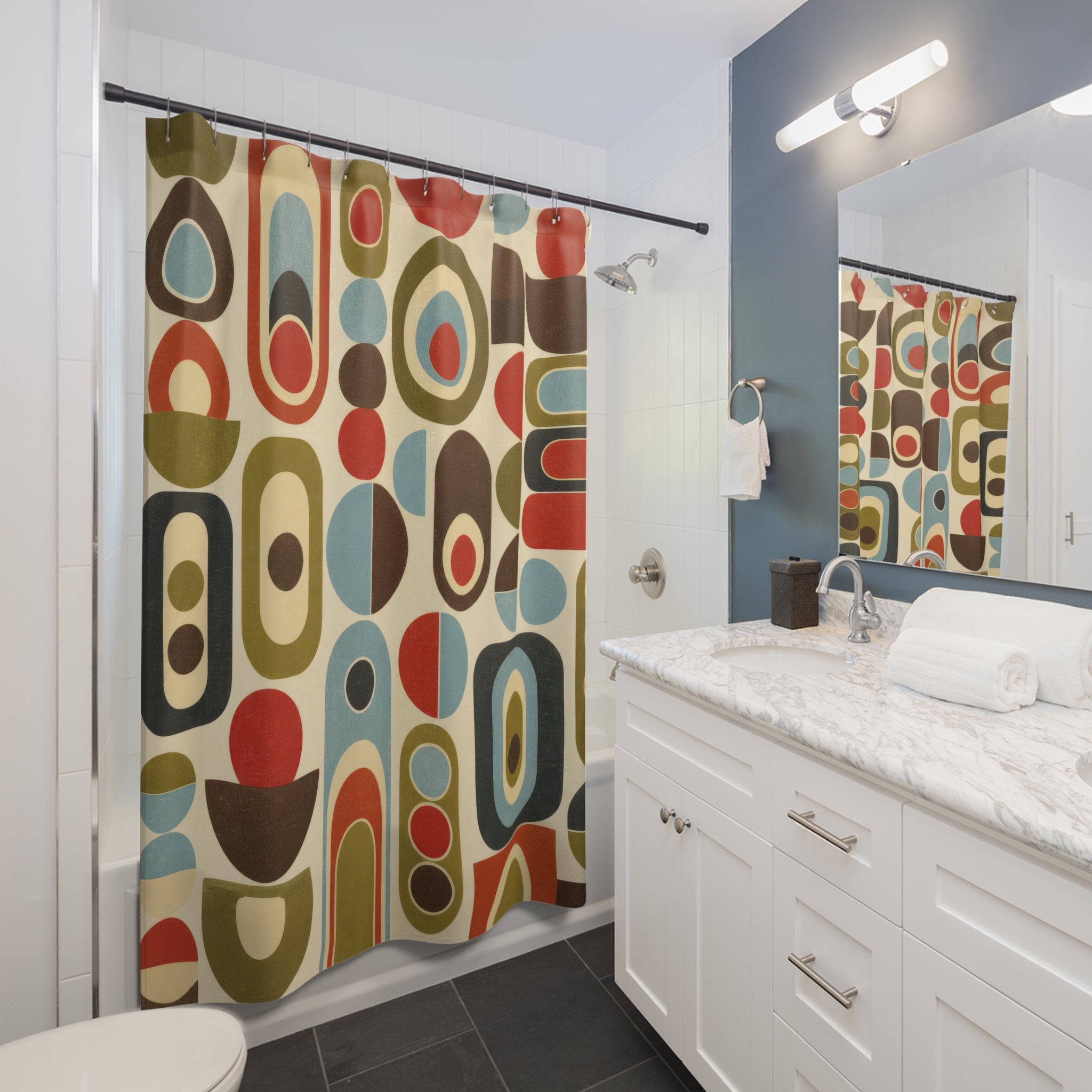 Mod Circle Geometric Shower Curtain