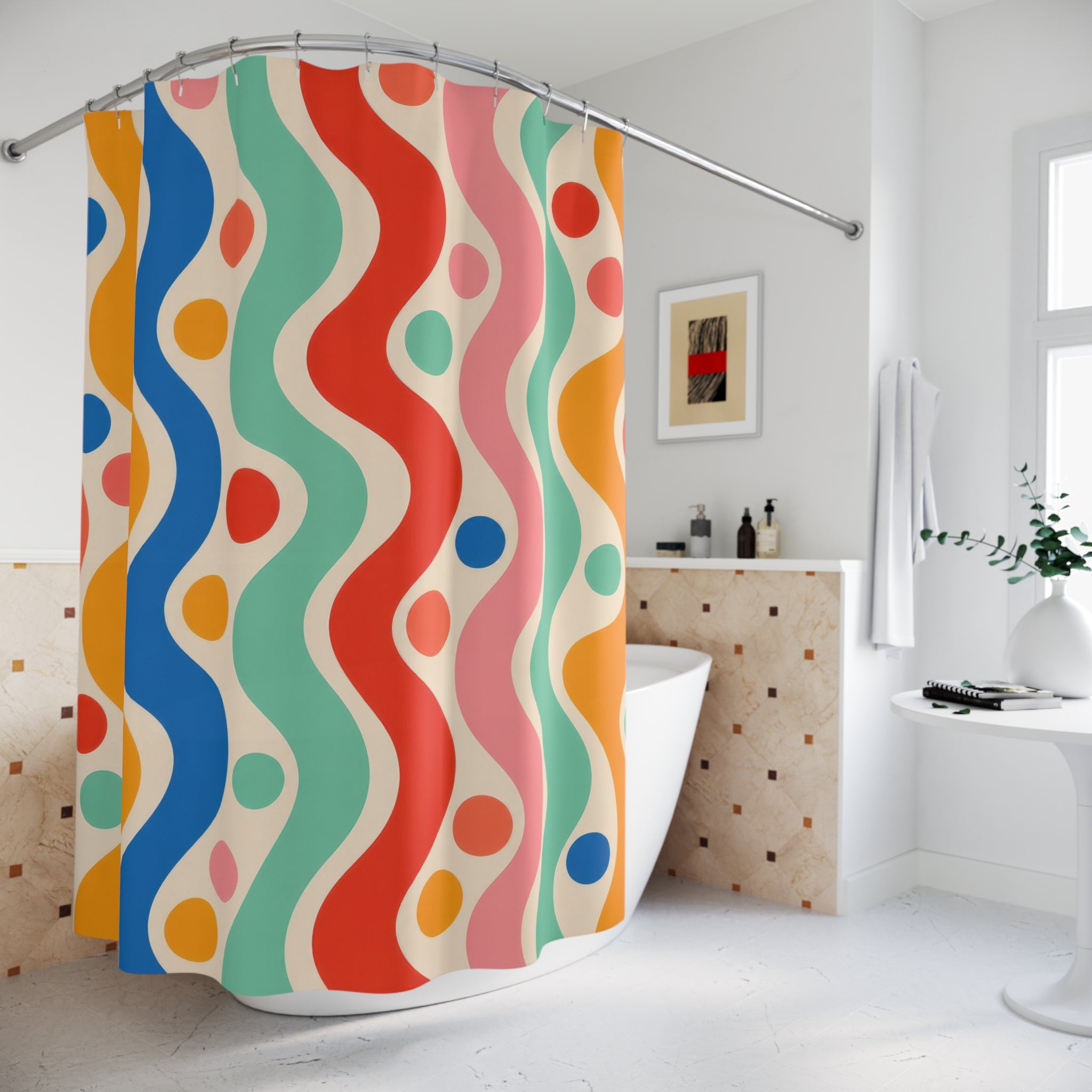 Colorful Stripe Shower Curtain
