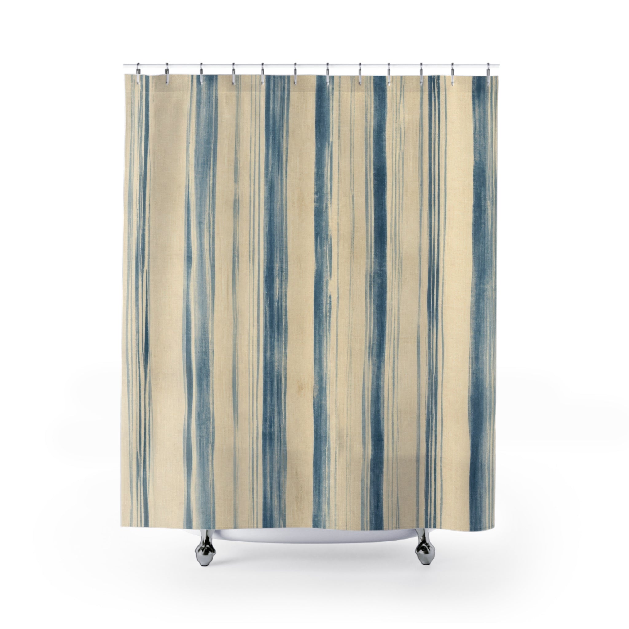 Painterly Watercolor Stripe Shower Curtain