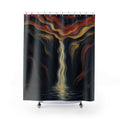 Dark Expressionist Landscape Print Shower Curtain