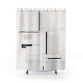 Black White Linear Grid Shower Curtain