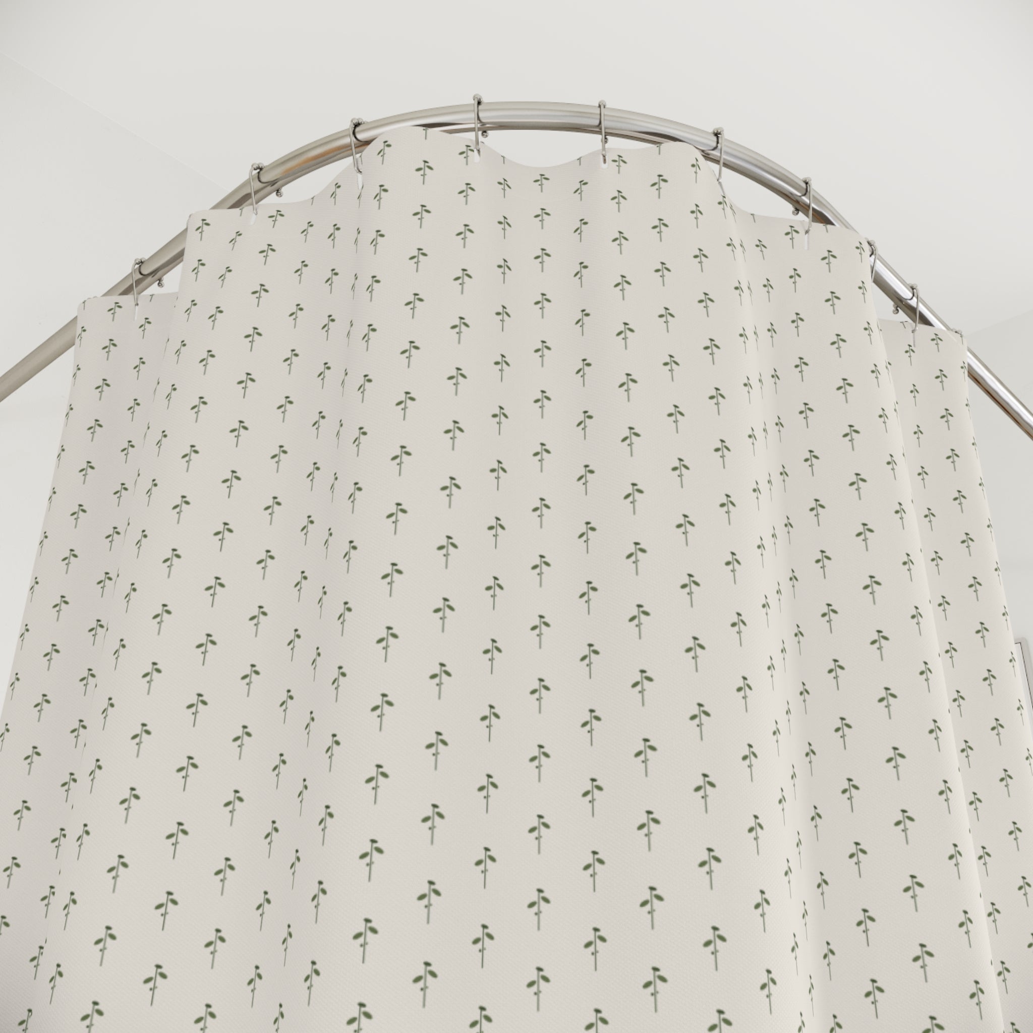 Farmhouse Sprig Shower Curtain – Olive Botanical
