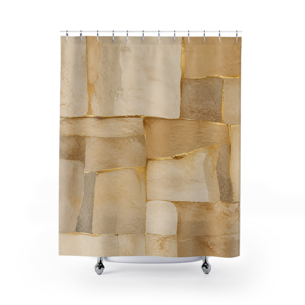 Gold Sandstone Shower Curtain