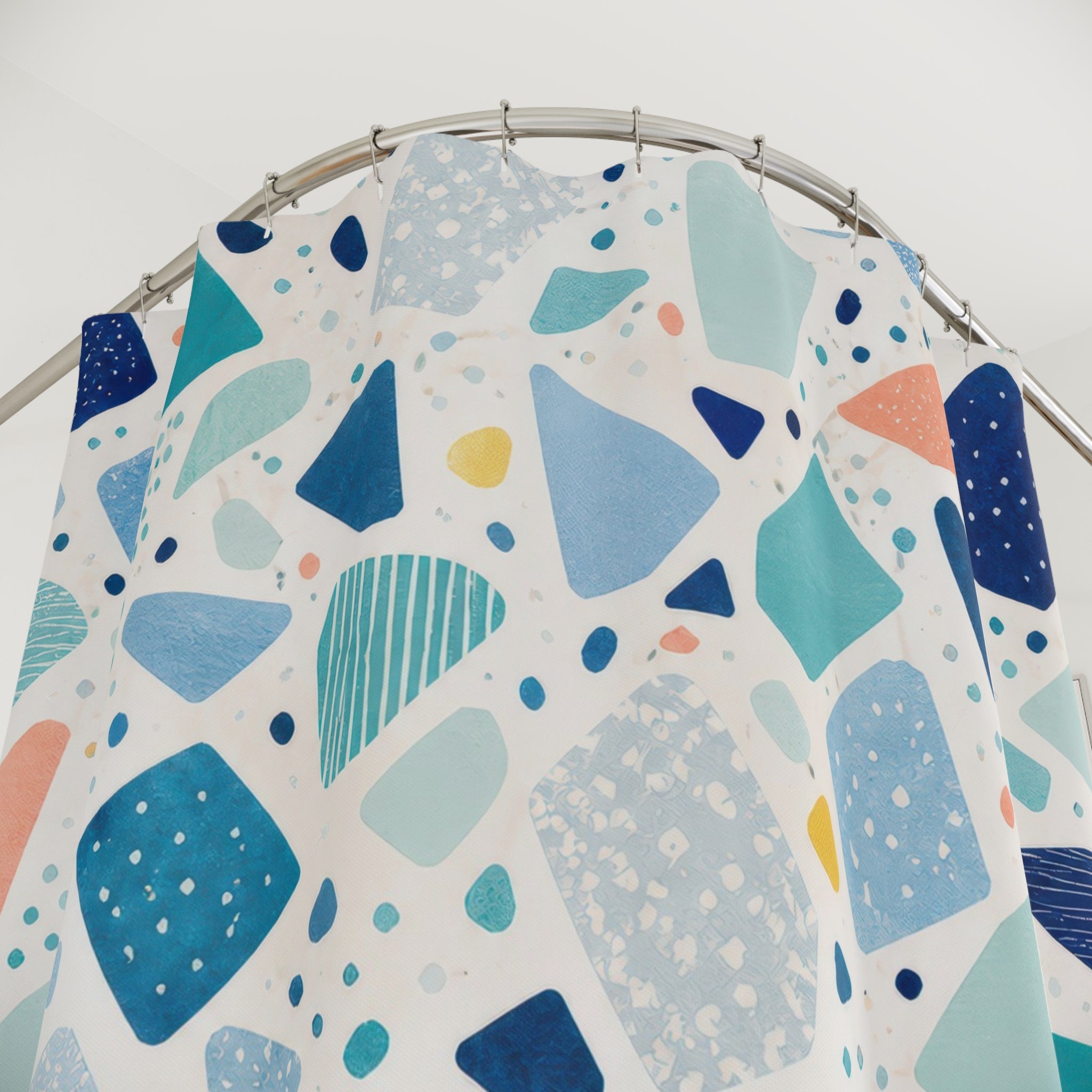 Blue Navy Mosaic Shower Curtain