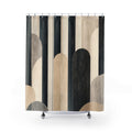 Beige Ivory Repeating Arch Stripe Shower Curtain