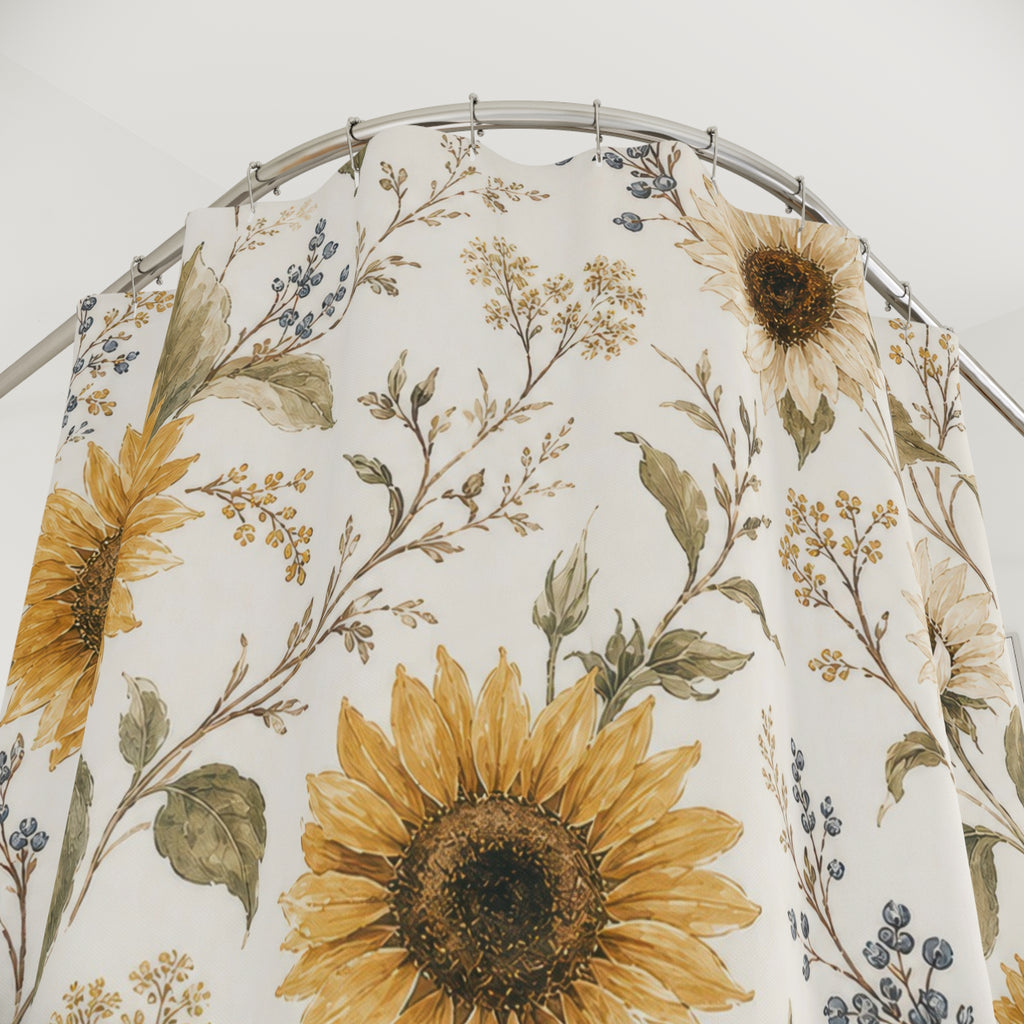 French Country Yellow Floral Shower Curtain