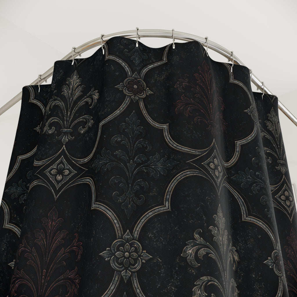 Gothic Quatrefoil Tile Shower Curtain