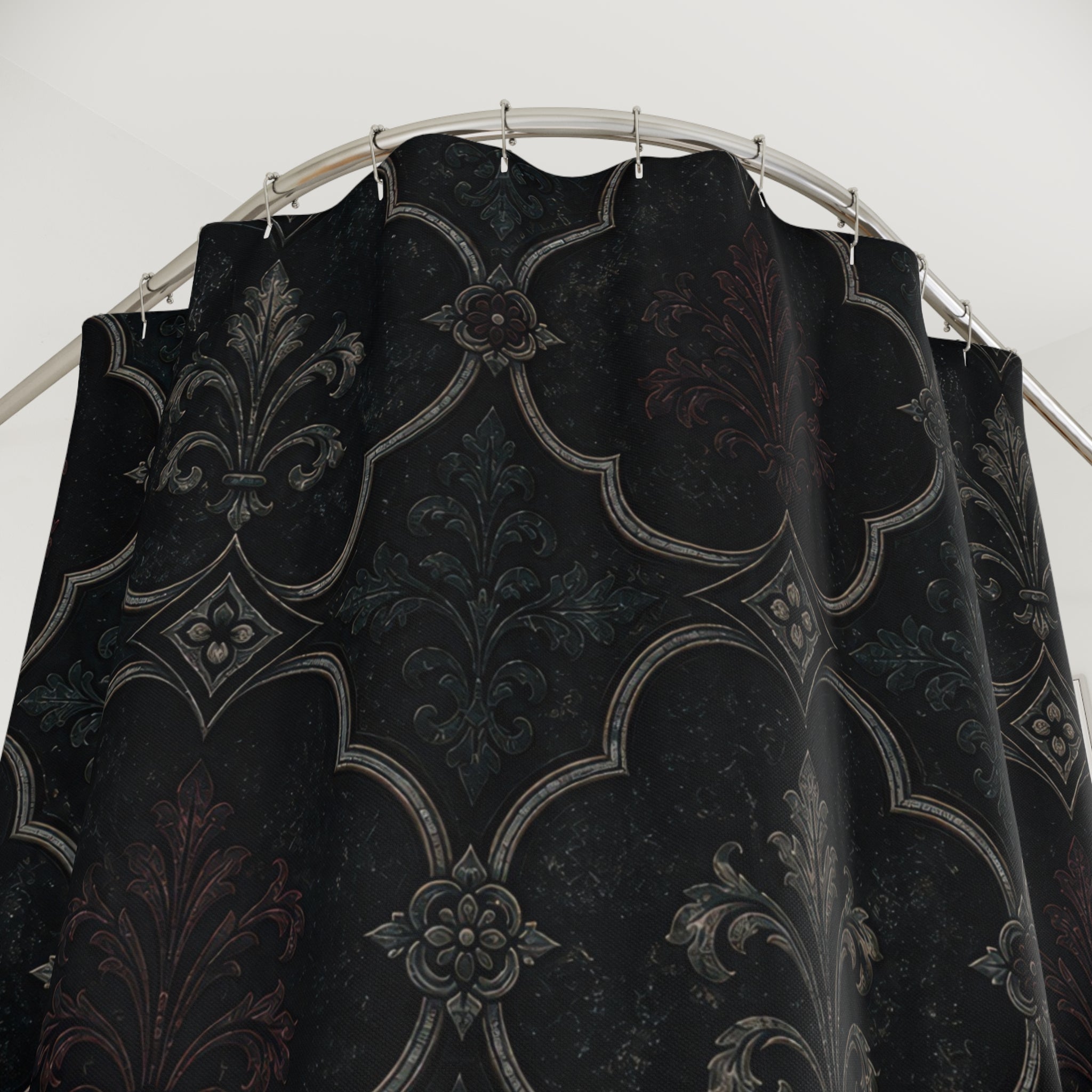 Gothic Quatrefoil Tile Shower Curtain