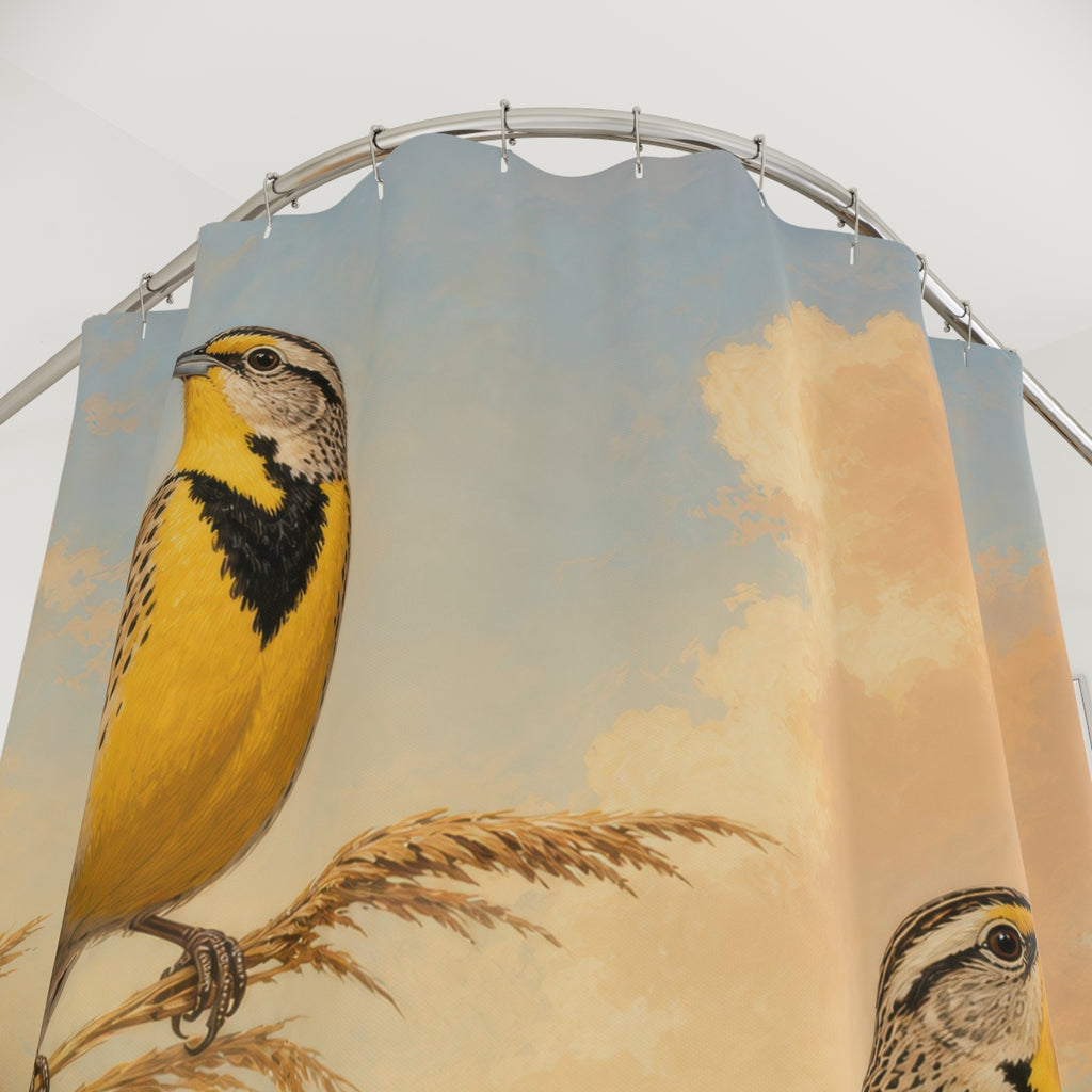 Meadowlark Pair at Sunset Shower Curtain