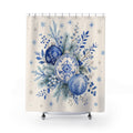 Holiday Ornament Blue Christmas Shower Curtain