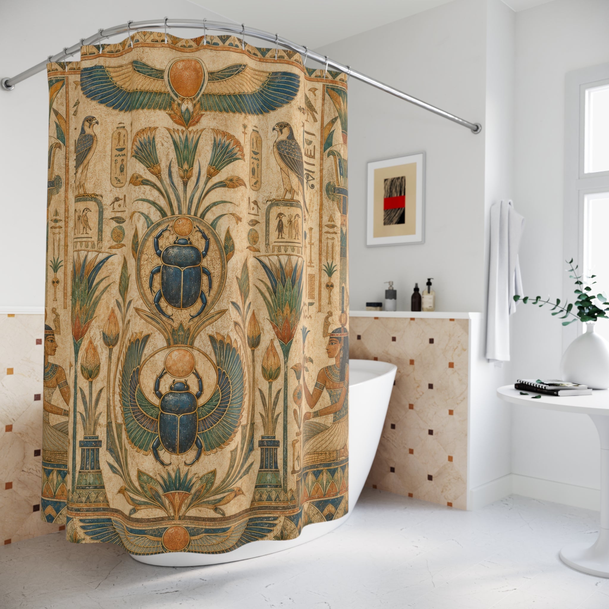 Egyptian Shower Curtain: Ancient Mural