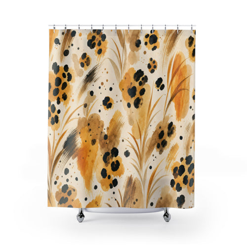 Animal Print Cheetah shower curtain with full front view