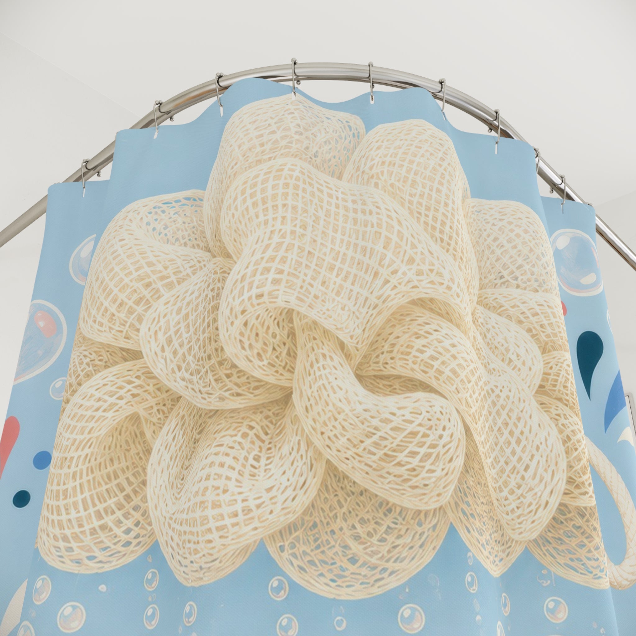 Giant Loofah Wave Shower Curtain