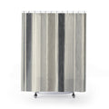 Gray White Ticking Stripe Shower Curtain