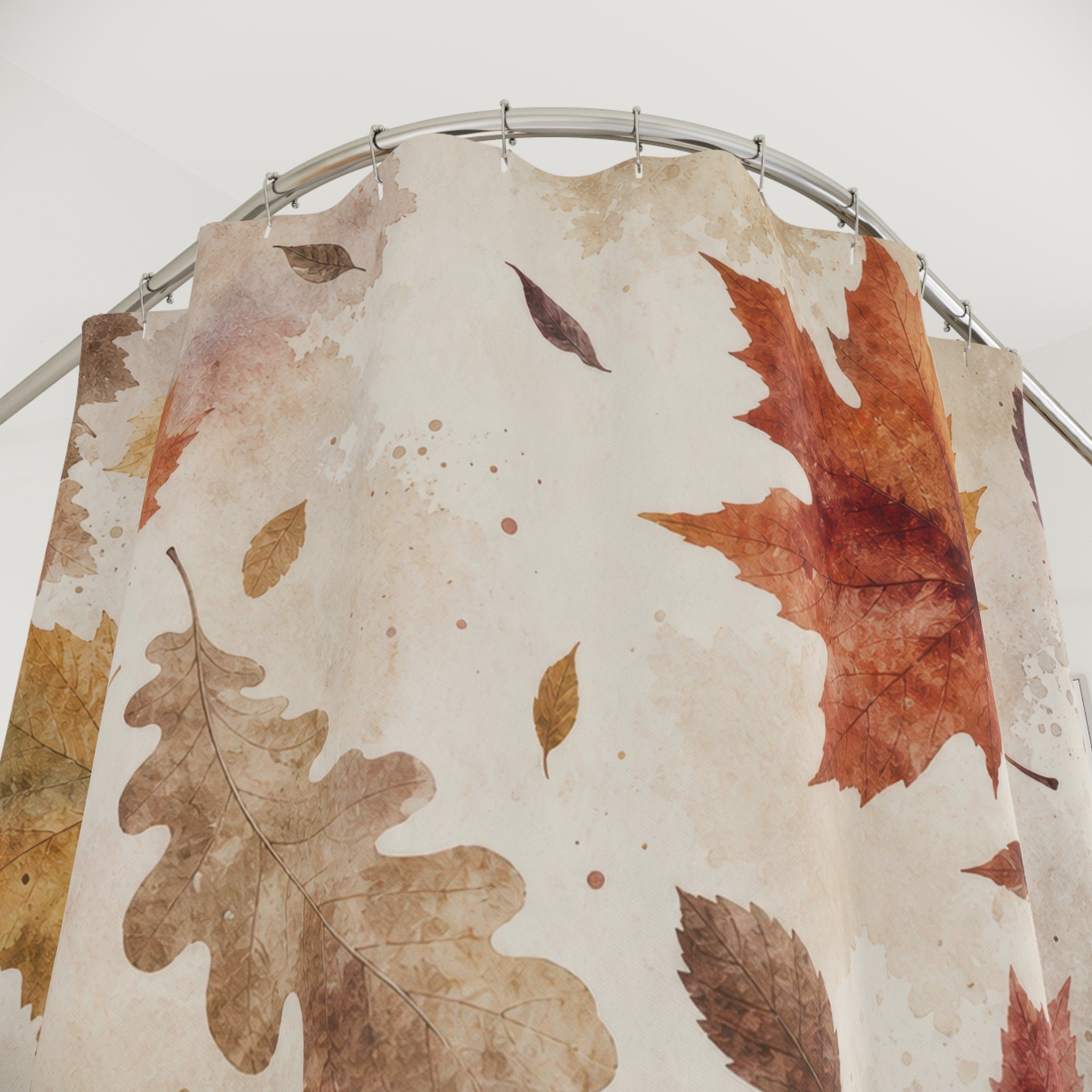 Autumn Leaf Watercolor Shower Curtain