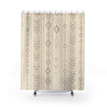 Beige Diamond Chevron Stripe Shower Curtain