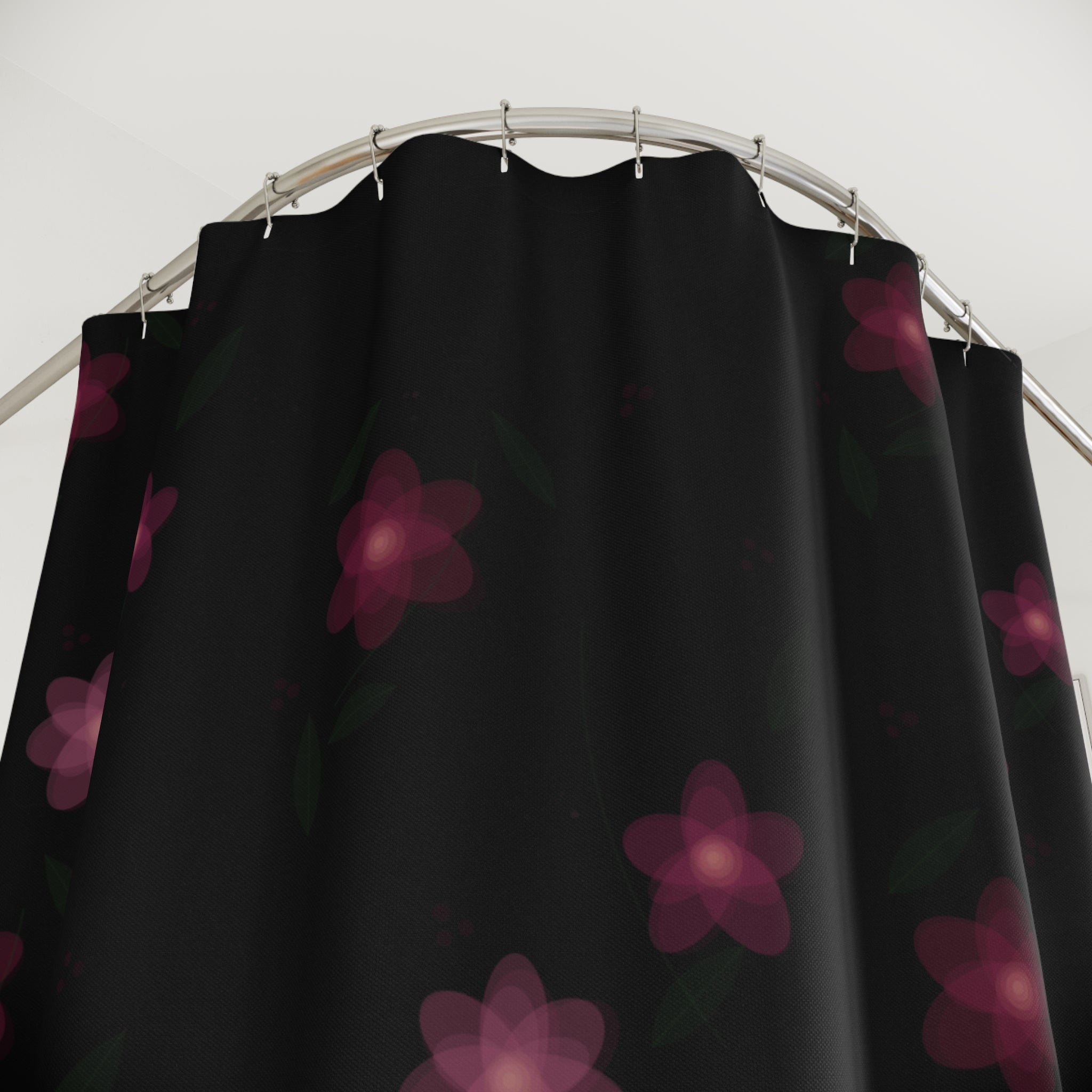 Dark Floral Shower Curtain – Moody Pink