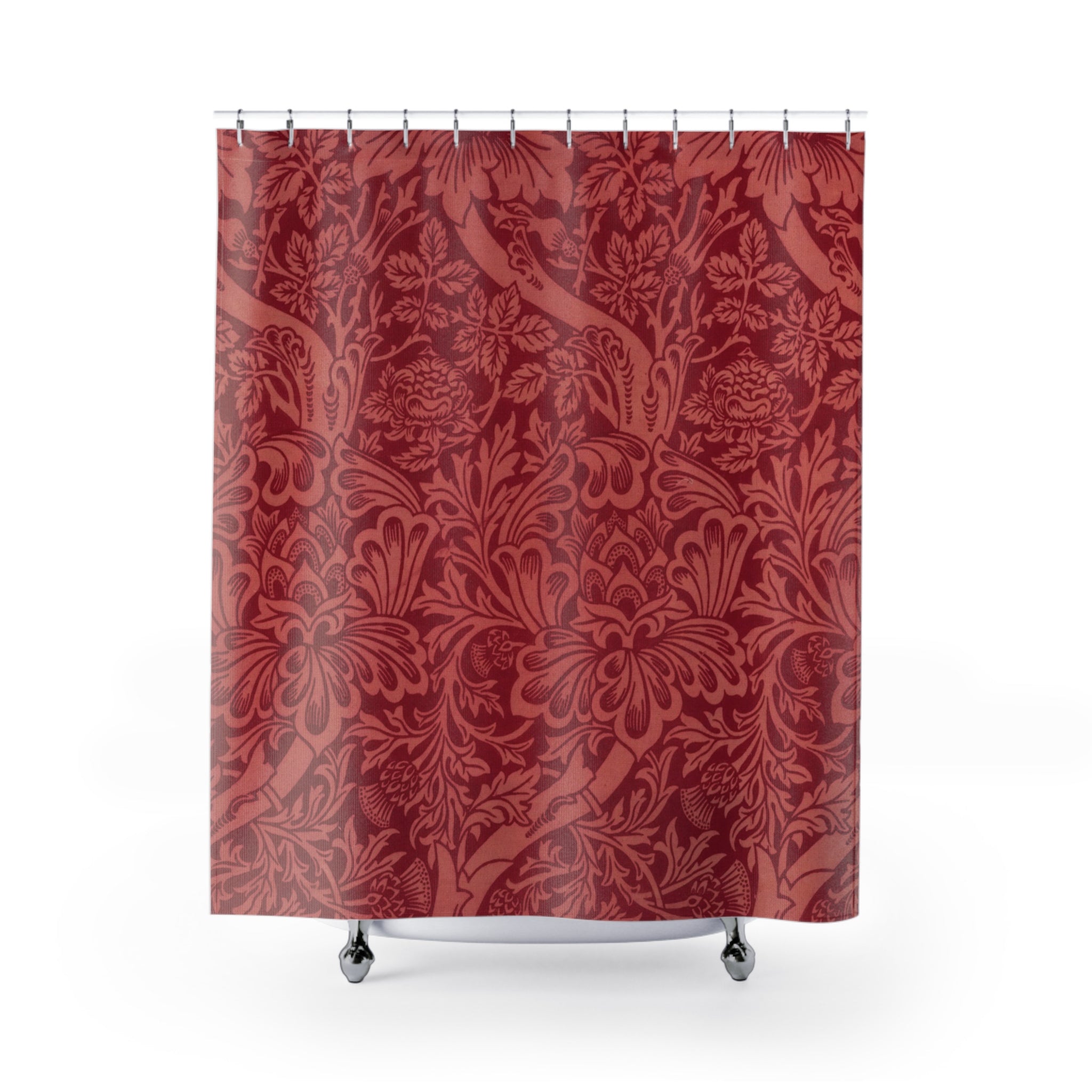 Morris Rose & Thistle Shower Curtain – 1881 Red