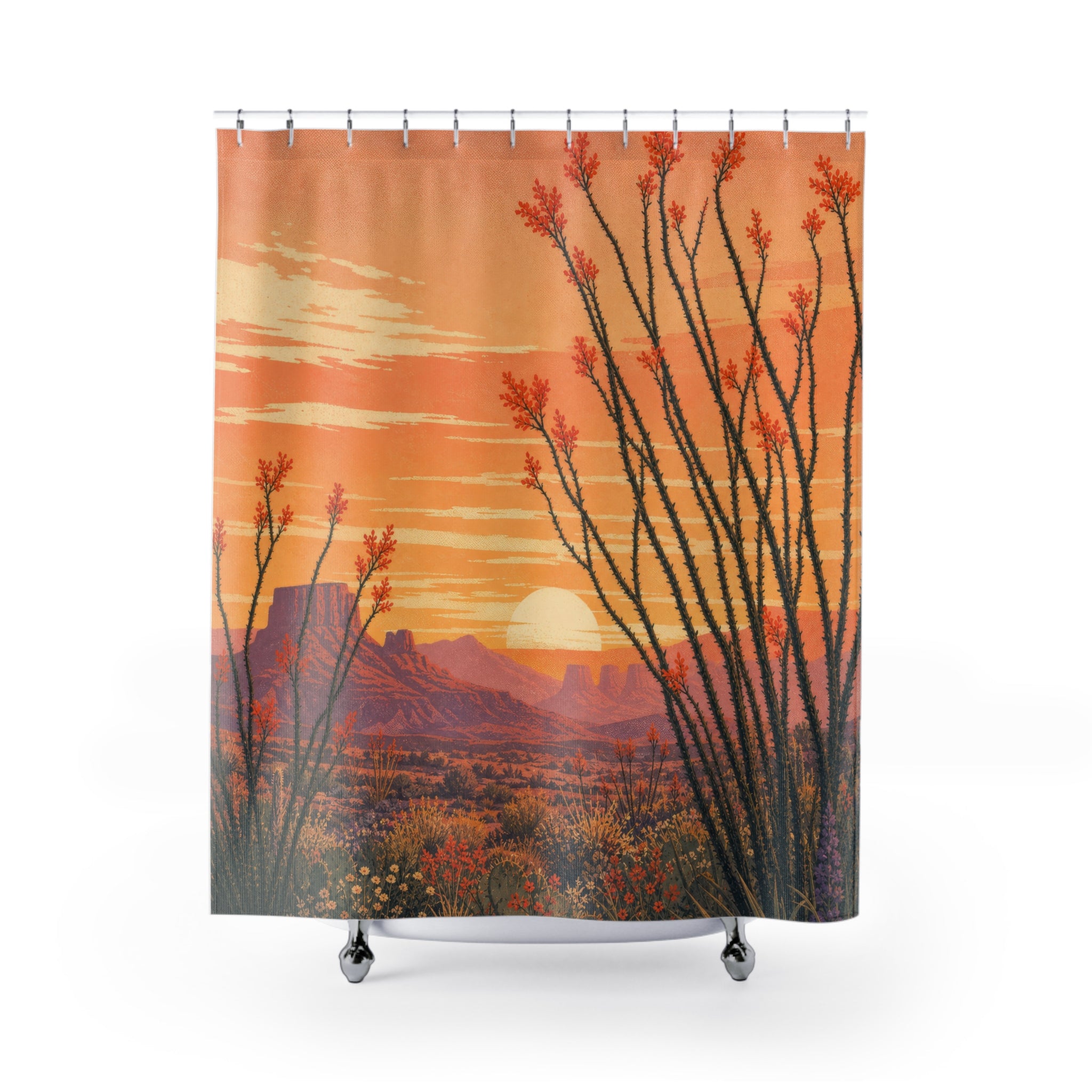 Screenprint Ocotillo Sunrise Shower Curtain