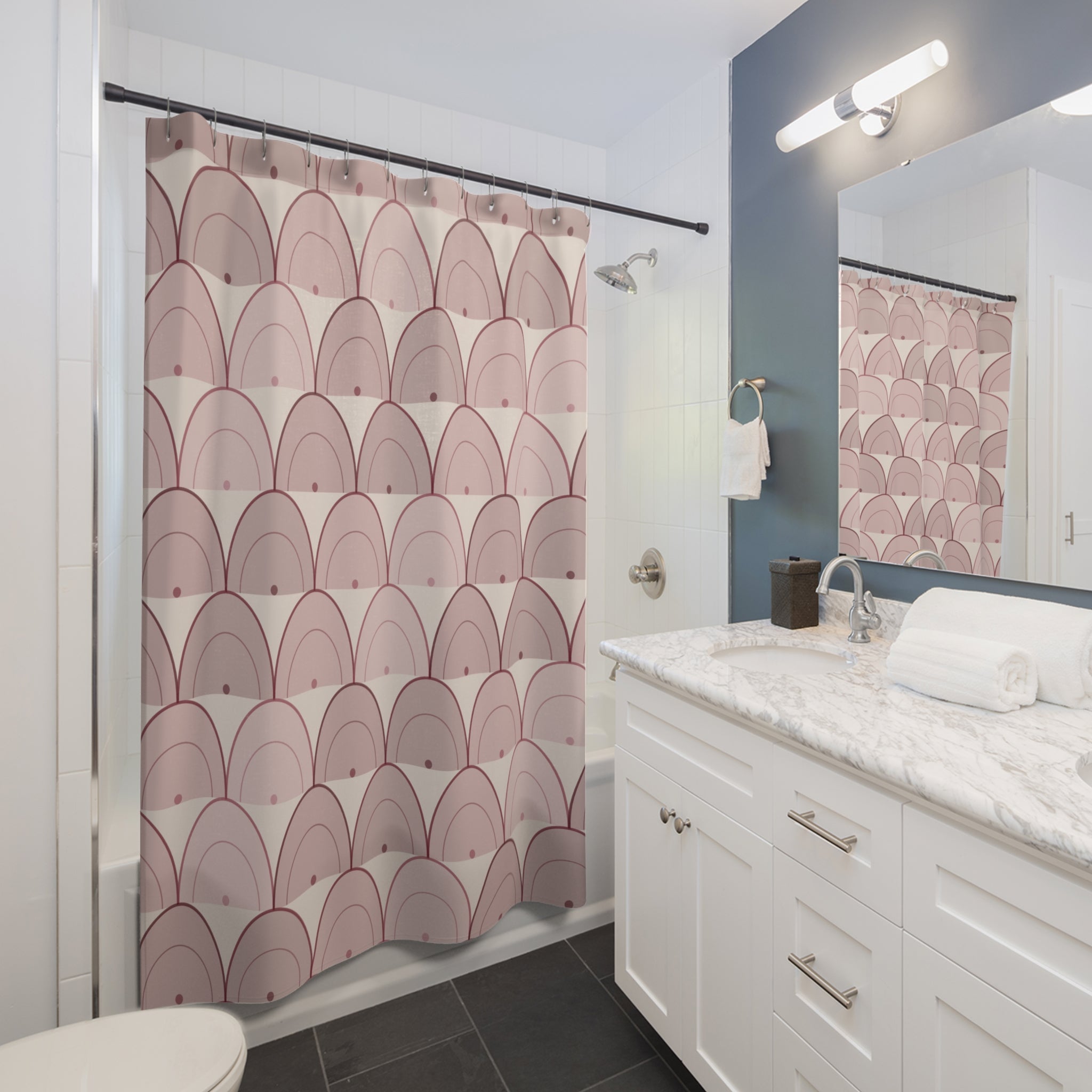 Burgundy Scallop Shower Curtain