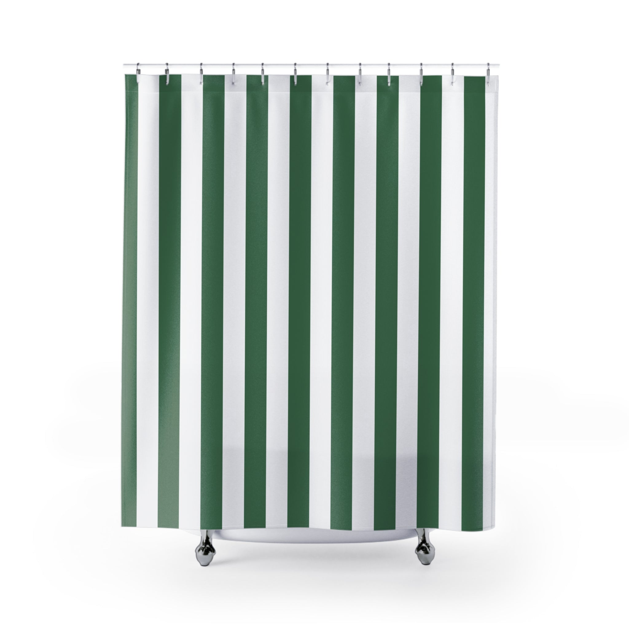 Green Stripe Shower Curtain