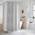 Elegant Damask Shower Curtain – Grey and White