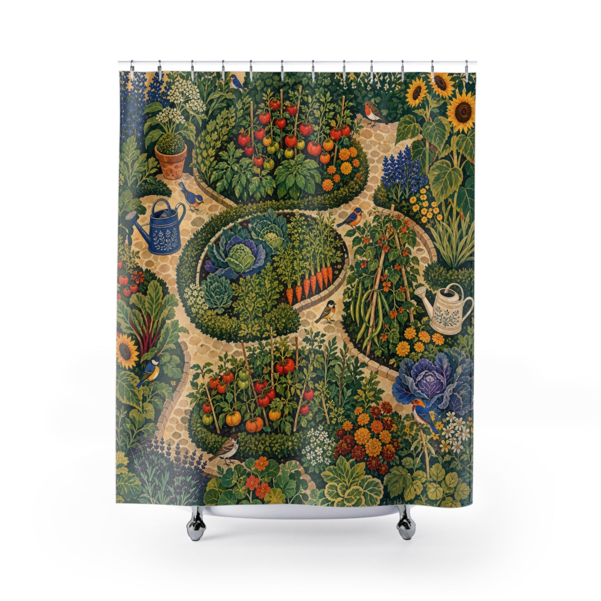 Folk Art Kitchen Garden Shower Curtain