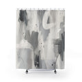 Grey Abstract Brushstroke Shower Curtain