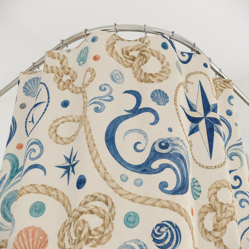 Nautical Compass Shower Curtain