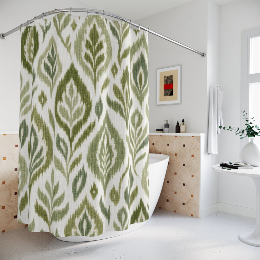 Ikat Leaf Shower Curtain