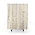 Beige Wildflower Stem Shower Curtain