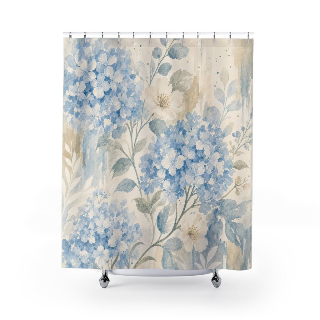 Watercolor Floral Hydrangea Shower Curtain