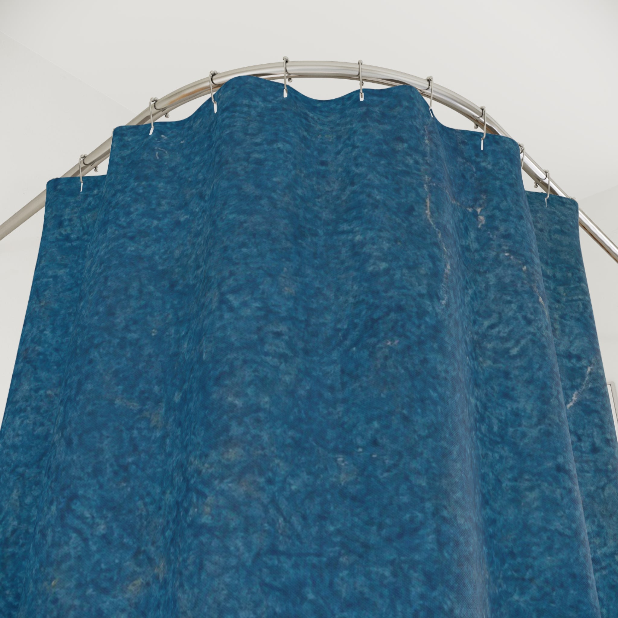 Blue Textured Shower Curtain – 18th Century Paste Paper